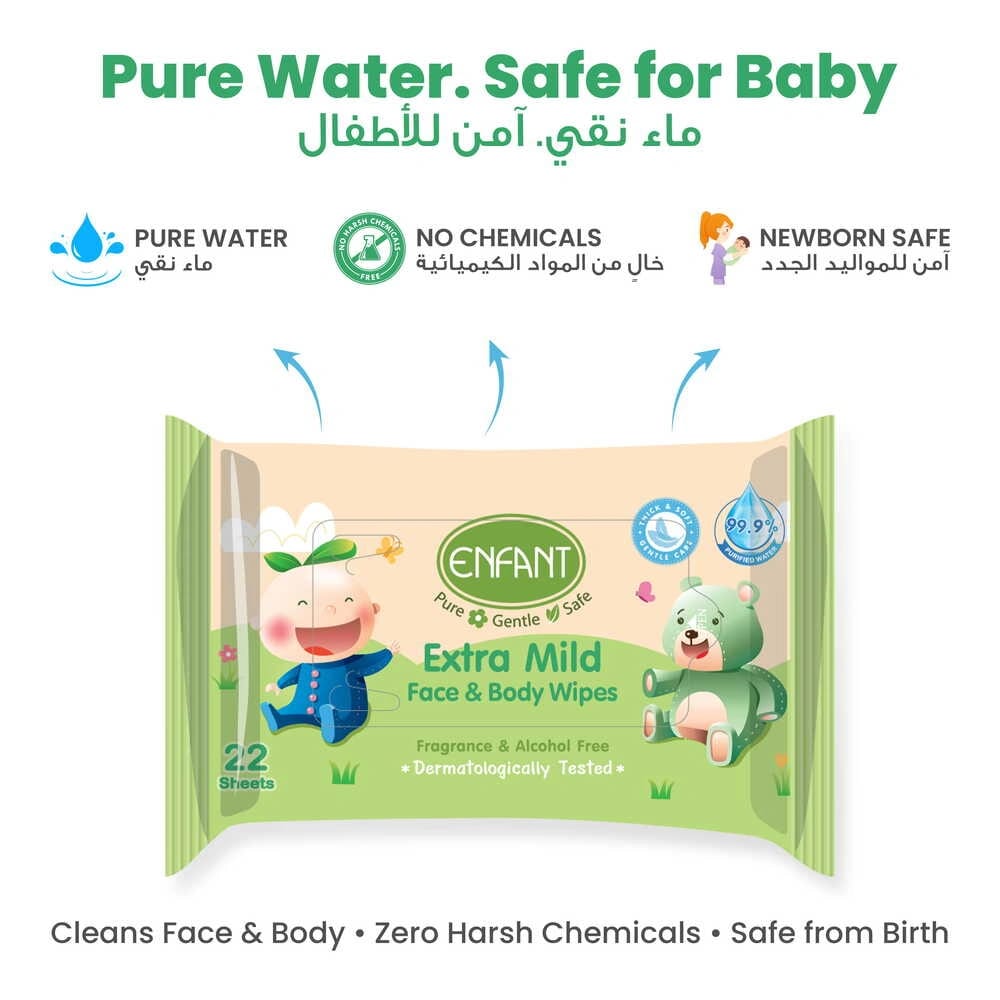 ENFANT Organic Extra Mild Baby Wipes – Hypoallergenic for Sensitive Skin