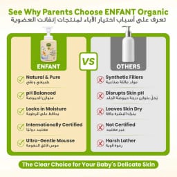Enfant Organic Shampoo & Body Wash Foam Mousse for Babies with Argan Oil & Chamomile – Tear-Free 2-in-1 Bath Wash 400ml