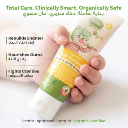 Enfant Organic Total Care Kids Toothpaste with Fluoride – Apple Kiwi Mint Cavity Protection, 2 Years+