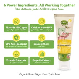 Enfant Organic Total Care Kids Toothpaste with Fluoride – Apple Kiwi Mint Cavity Protection, 2 Years+