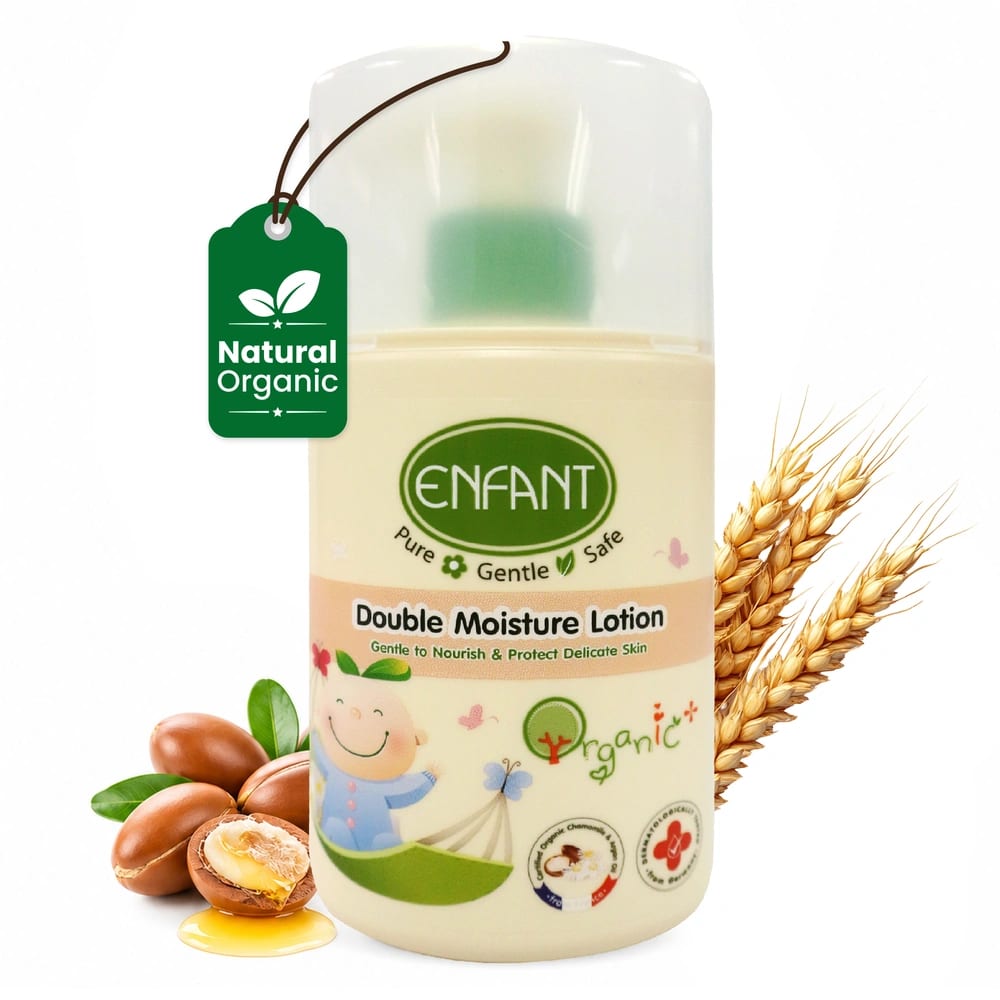 Enfant Organic Double Moisture Baby Lotion with Argan Oil & Rice Bran Oil – Deep Hydration 250ml