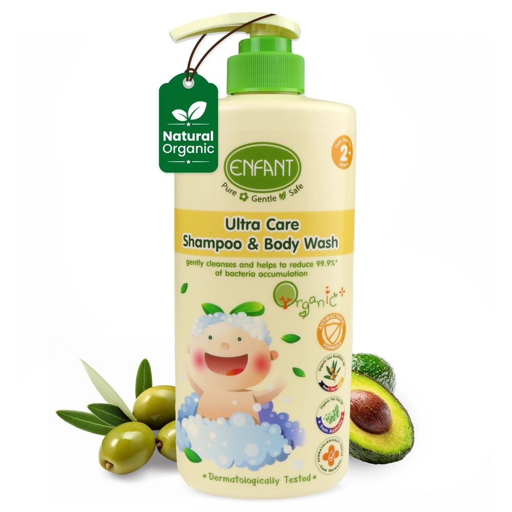 Enfant Organic Ultra Care Shampoo & Body Wash for Kids – Gentle 2-in-1 Bath Wash, 2 Years+