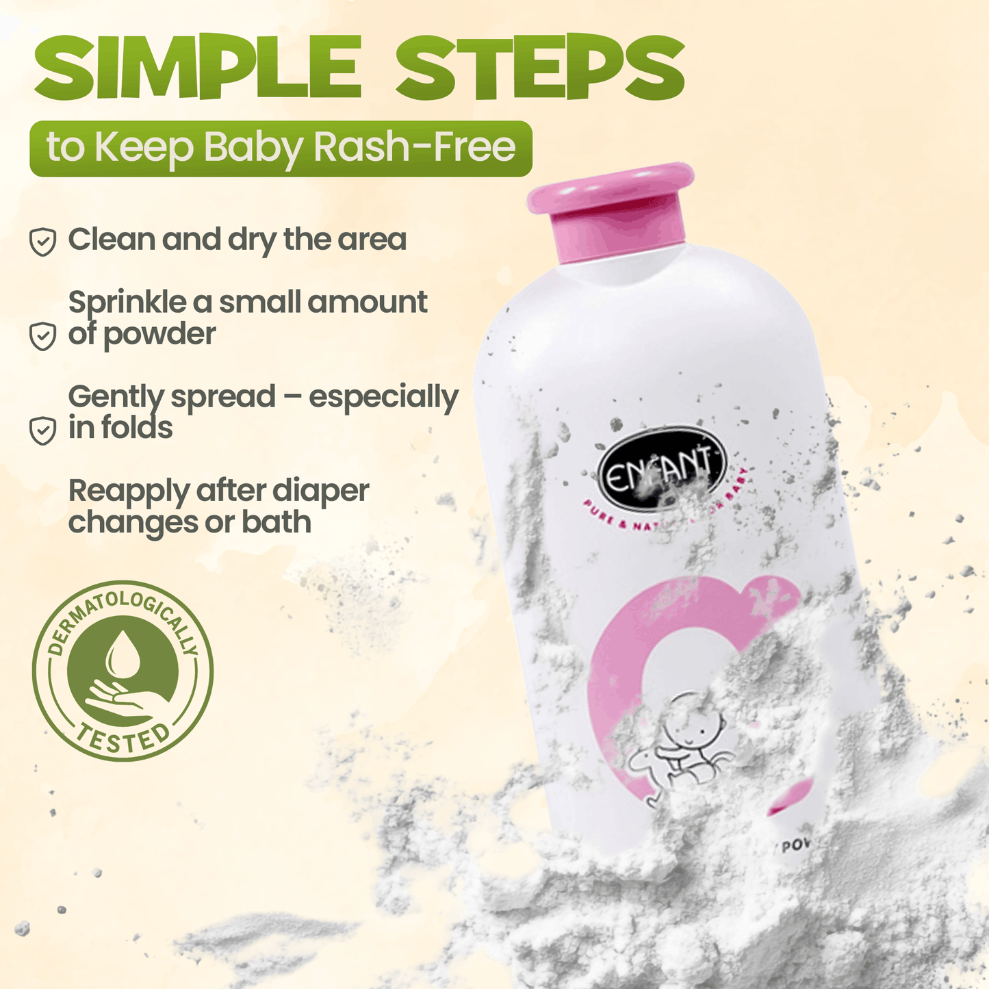 أفضل بودرة أطفال مضادة للطفح الجلدي من ENFANT