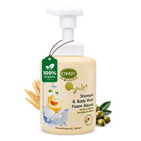 شامبو وغسول للجسم عضوي بلس من إنفانت - موس رغوي