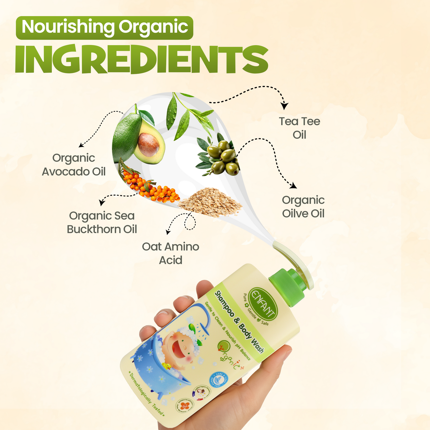 ENFANT Organic Body Wash & Shampoo 500ml