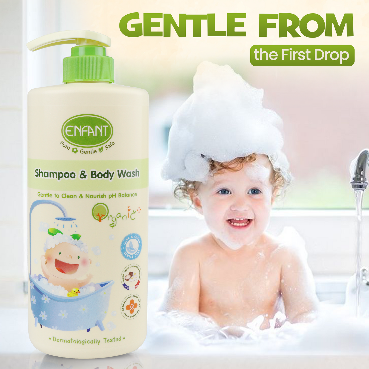 ENFANT Organic Body Wash & Shampoo 500ml