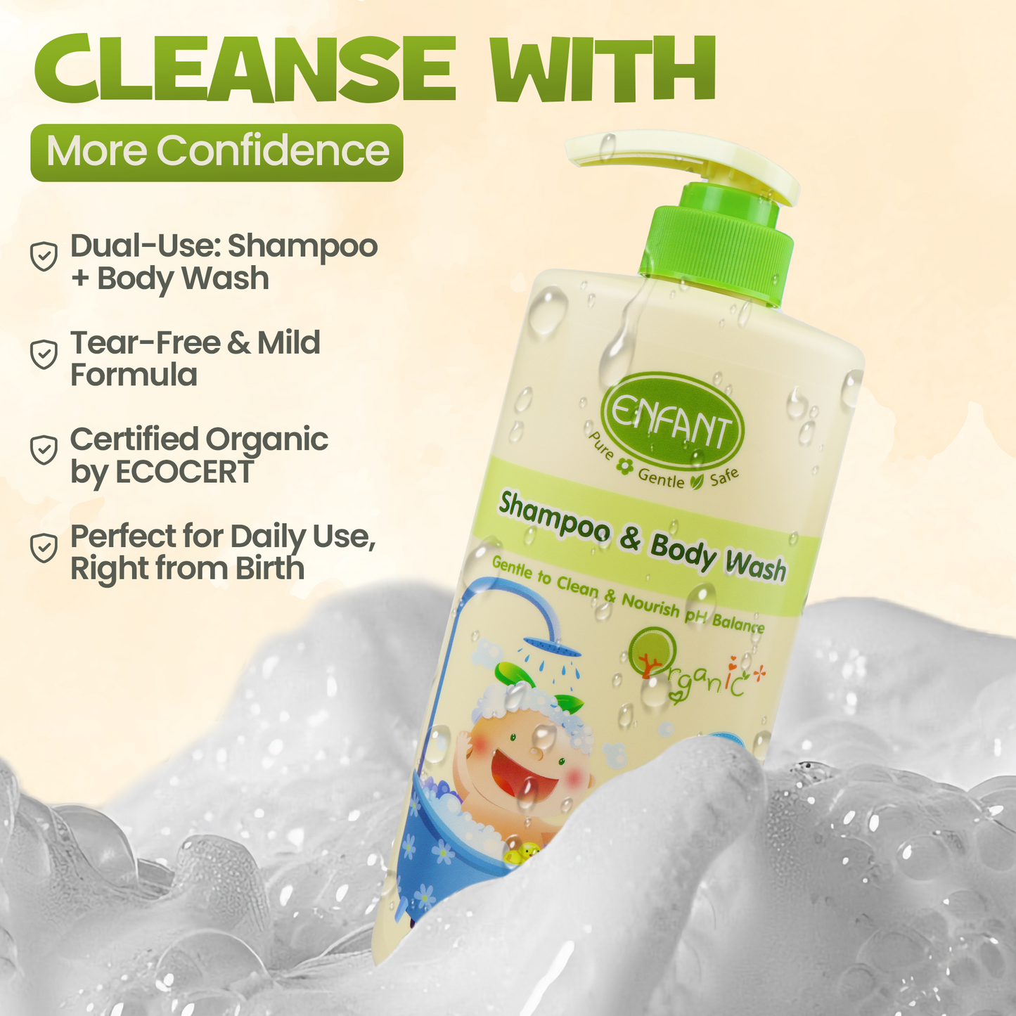 ENFANT Organic Body Wash & Shampoo 500ml