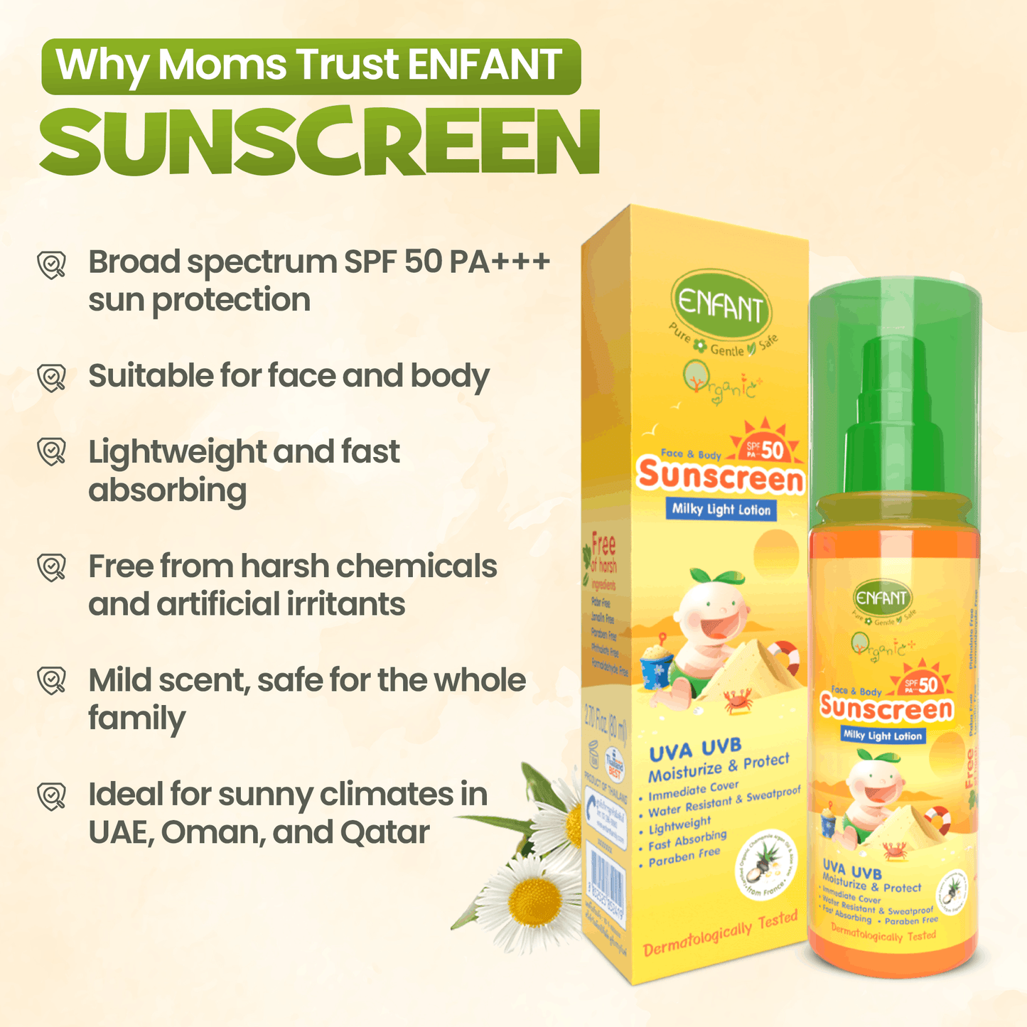 لوشن واقي من الشمس للوجه والجسم للأطفال 70 مل