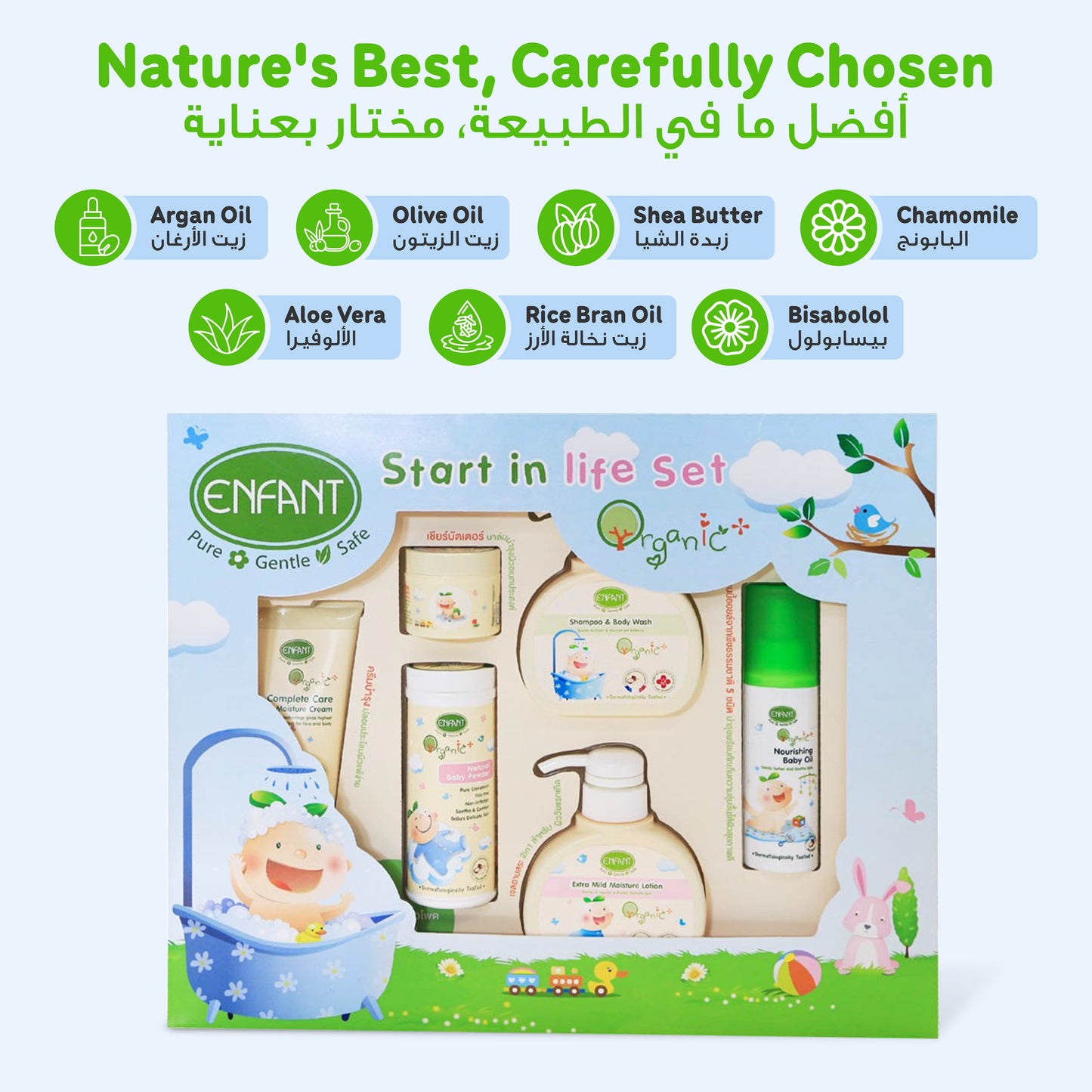 ENFANT Start in Life - Ultimate Organic Newborn Essential Kit (Head-to-Toe Care)